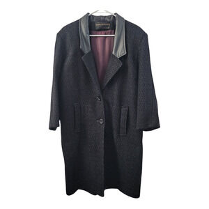David Benjamin Collection Wool Coat 8 Black Classic Timeless Quiet Luxury Fall‎